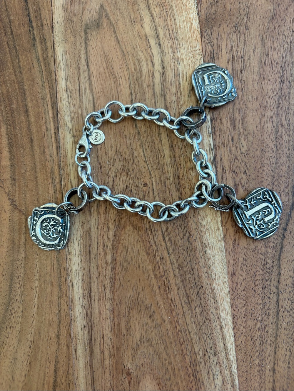 Waxing Poetic Stanza sterling Silver 925 Bracelet & charm clasps
